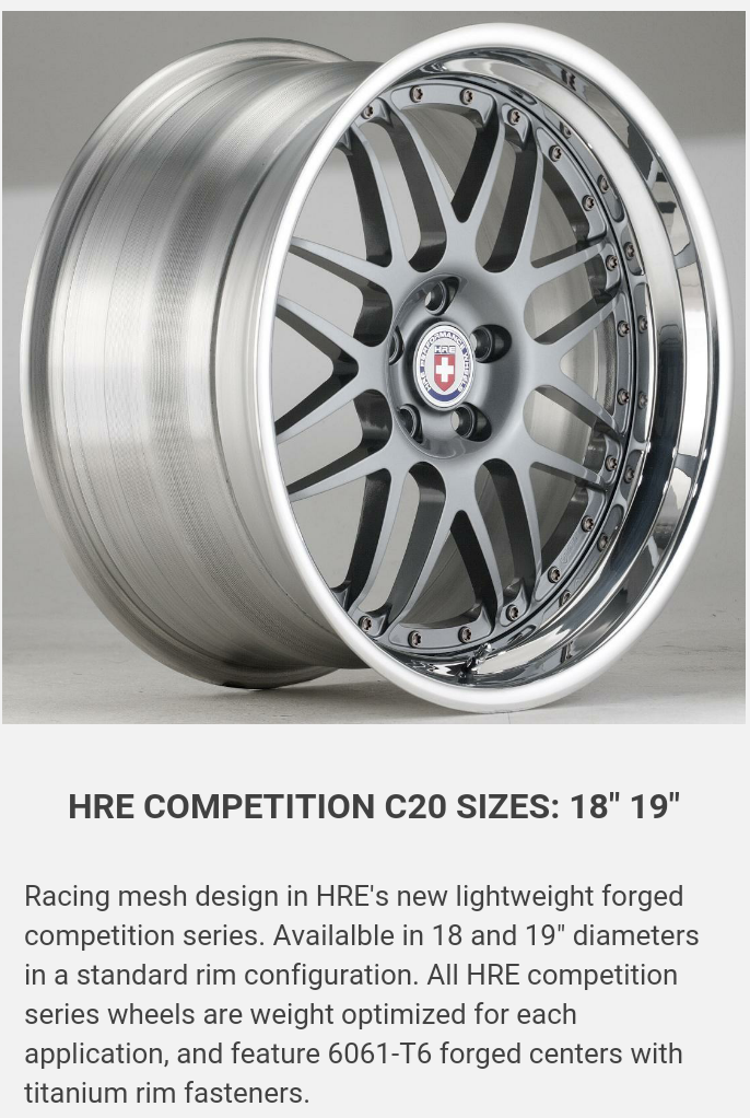 ล้อแท้ HRE competition C20 19" (Forged+Titanium Rim) made in USA. for Benz Extreme light weight